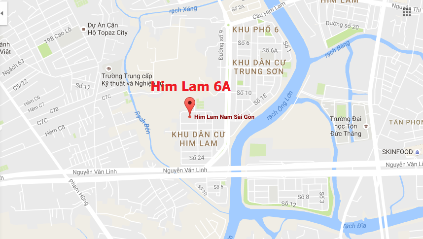 Vị trí căn hộ Him Lam 6A